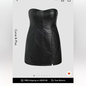 Cider Faux Leather Mini Dress - Curve and Plus